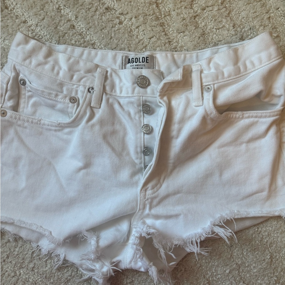AGOLDE Women's White Denim Shorts